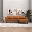 Dexter Cushion Back Genuine Leather Right-Facing Sectional in Tan