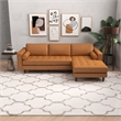 Dexter Cushion Back Genuine Leather Right-Facing Sectional in Tan