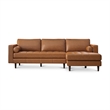 Dexter Cushion Back Genuine Leather Right-Facing Sectional in Tan