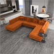 Cale Modern Living Room U-Shaped Velvet Corner Sectional Couch in Gold
