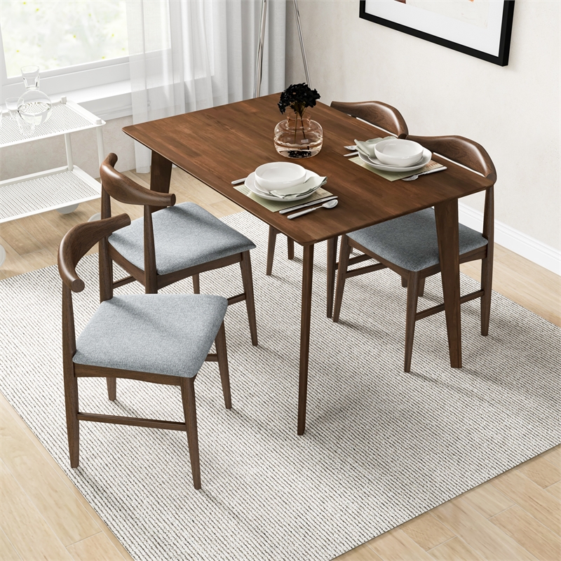 Berwick Modern Style Solid Wood Walnut Rectangular 47-inch Dining Table