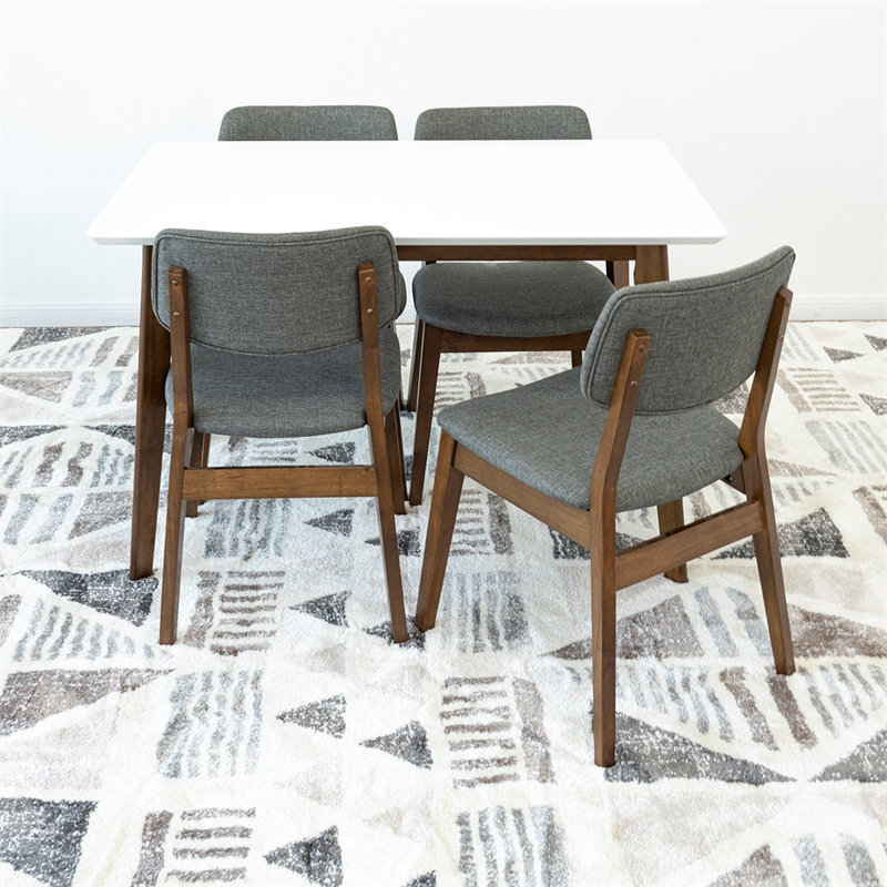 Modern Solid Wood Walnut/White Top Rectangular 47-inch Dining Table