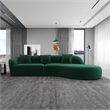 Galler Japandi Style Luxury Modern Velvet Curvy Couch in Green