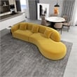 Galler Japandi Style Luxury Modern Velvet Curvy Couch in Gold