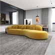 Galler Japandi Style Luxury Modern Velvet Curvy Couch in Gold