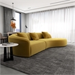 Galler Japandi Style Luxury Modern Velvet Curvy Couch in Gold