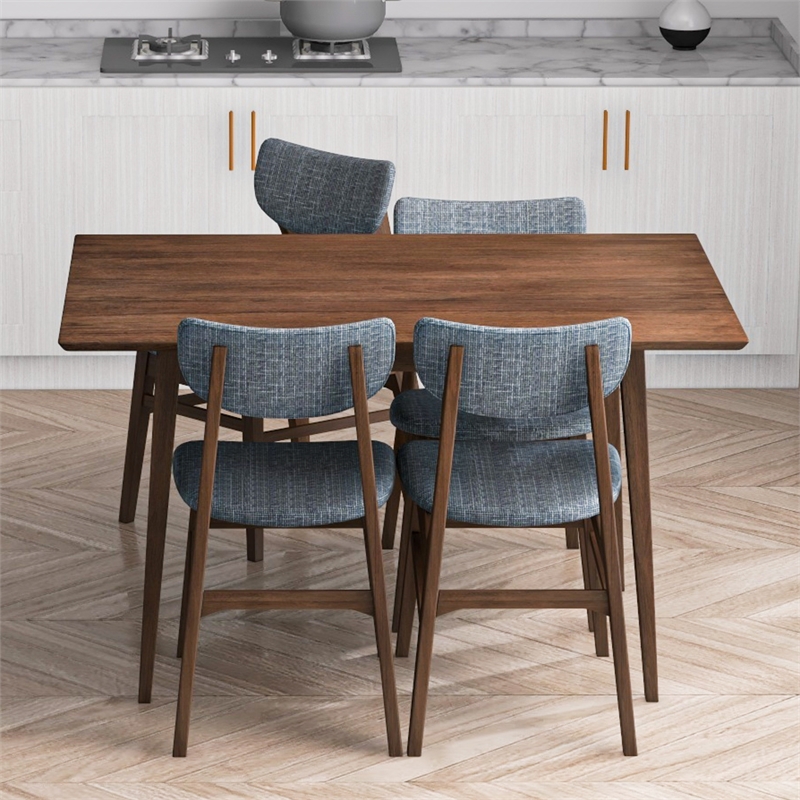 Verona Modern Style Solid Wood Walnut Rectangular Kitchen&Dining Room Table