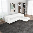 Allen Chesterfield Cream French Boucle Fabric Right-Facing Sectional Couch
