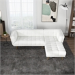 Allen Chesterfield Cream French Boucle Fabric Right-Facing Sectional Couch