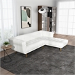 Allen Chesterfield Cream French Boucle Fabric Right-Facing Sectional Couch