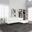 Allen Chesterfield Cream French Boucle Fabric Right-Facing Sectional Couch