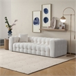 Ashcroft Marsi Luxry Chesterfield French Boucle Fabric Couch in Cream