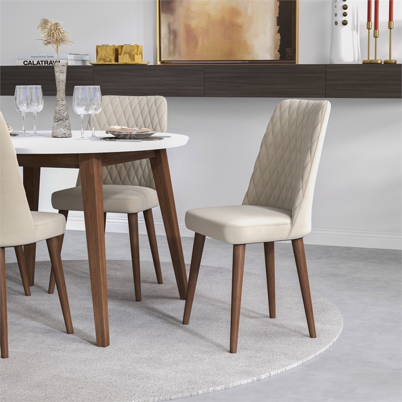 Palm Modern Solid Wood Walnut Dining Room&Kitchen 5 Piece Furniture Set