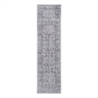 Usak Collection 2' x 8' Ivory/Silver Oriental Distressed Non-Shedding Area Rug