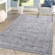 Usak Collection 5' x 7' Ivory/Silver Oriental Distressed Non-Shedding Area Rug