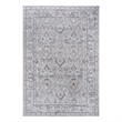 Usak Collection 5' x 7' Ivory/Silver Oriental Distressed Non-Shedding Area Rug
