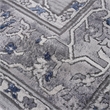 Usak Collection 6' x 9' Gray/Blue Oriental Distressed Non-Shedding Area Rug