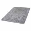 Usak Collection 7' x 10' Gray/Blue Oriental Distressed Non-Shedding Area Rug