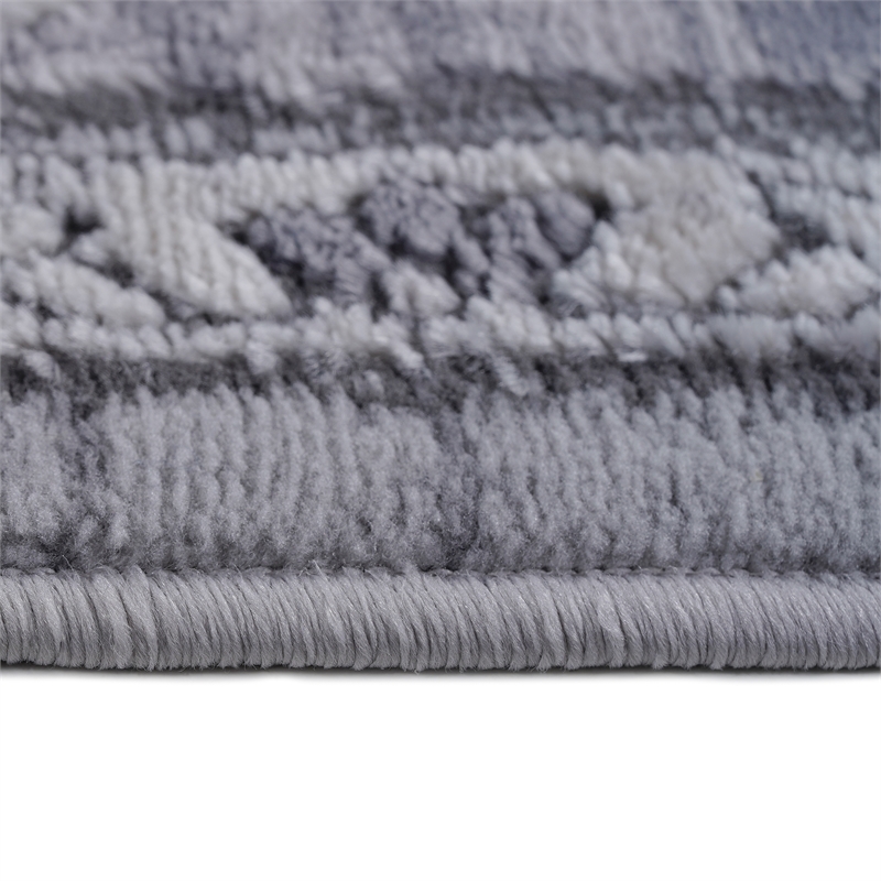 Usak Collection 5' x 7' Gray Oriental Distressed Non-Shedding Area Rug