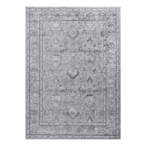 Usak Collection 5' x 7' Gray Oriental Distressed Non-Shedding Area Rug