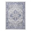 Usak Collection 5' x 7' Blue/Gray Oriental Distressed Non-Shedding Area Rug