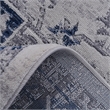 Usak Collection 7' x 10' Blue/Gray Oriental Distressed Non-Shedding Area Rug