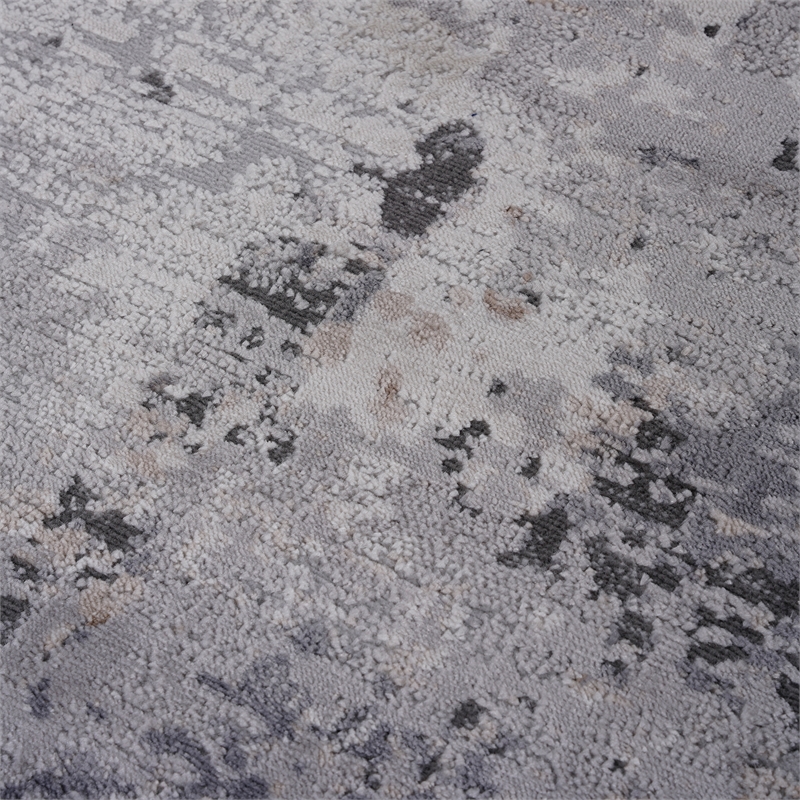 Usak Collection 7' x 10' Ivory/Sand Oriental Distressed Non-Shedding Area Rug