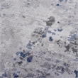 Usak Collection 5' x 7' Silver/Blue Oriental Distressed Non-Shedding Area Rug