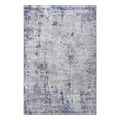 Usak Collection 5' x 7' Silver/Blue Oriental Distressed Non-Shedding Area Rug