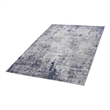 Usak Collection 6' x 9' Silver/Blue Oriental Distressed Non-Shedding Area Rug