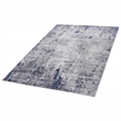 Usak Collection 7' x 10' Silver/Blue Oriental Distressed Non-Shedding Area Rug