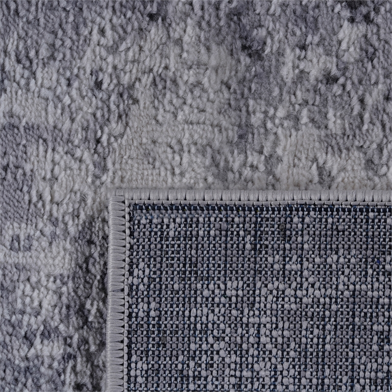 Usak Collection 2' x 8' Light Gray Oriental Distressed Non-Shedding Area Rug