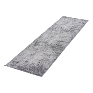 Usak Collection 2' x 8' Light Gray Oriental Distressed Non-Shedding Area Rug