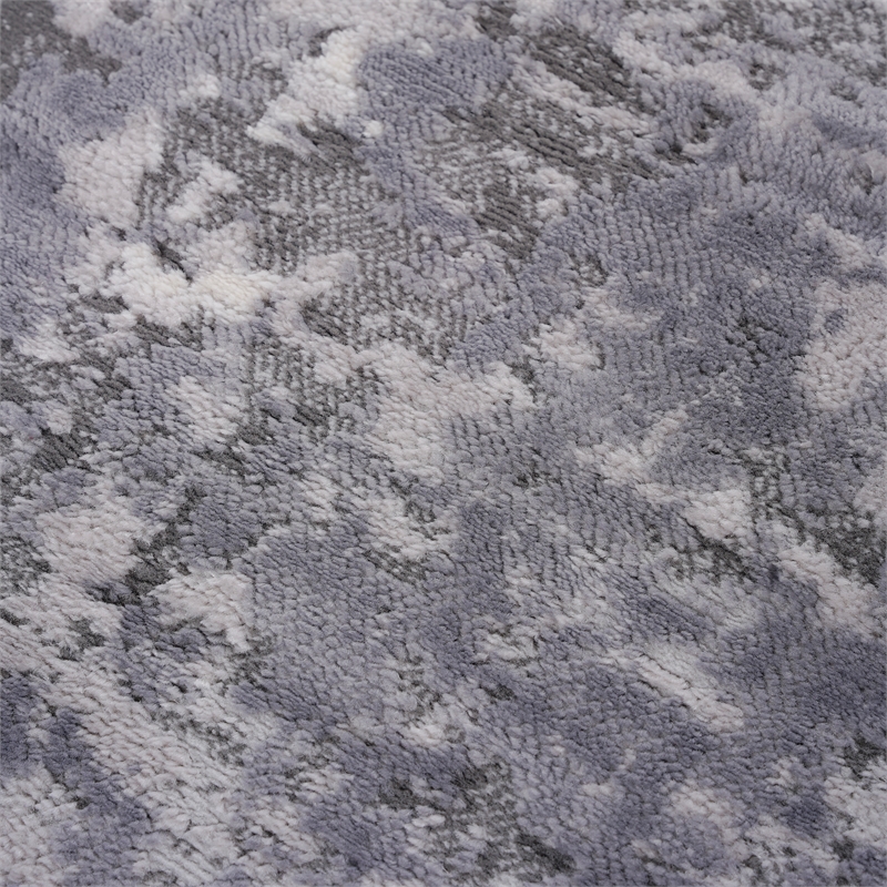 Usak Collection 5' x 7' Light Gray Oriental Distressed Non-Shedding Area Rug