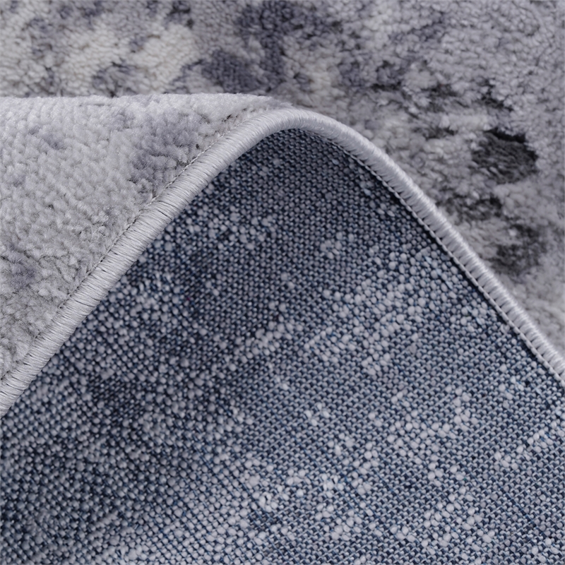Usak Collection 7' x 10' Light Gray Oriental Distressed Non-Shedding Area Rug