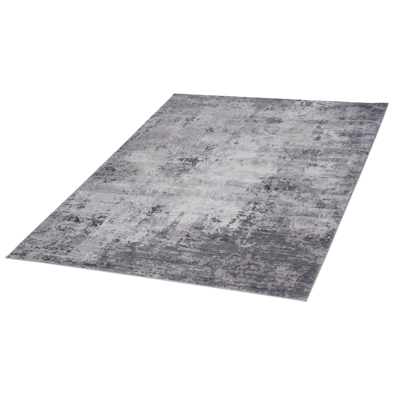 Usak Collection 7' x 10' Light Gray Oriental Distressed Non-Shedding Area Rug