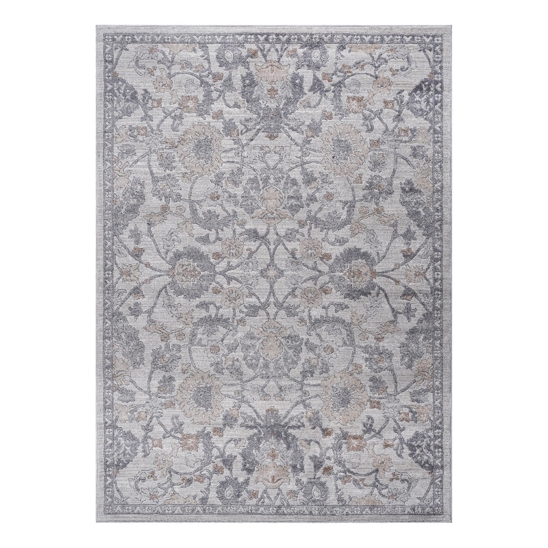 Usak Collection 5' x 7' Sand/Ivory Oriental Distressed Non-Shedding Area Rug