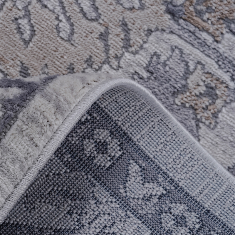 Usak Collection 6' x 9' Sand/Ivory Oriental Distressed Non-Shedding Area Rug