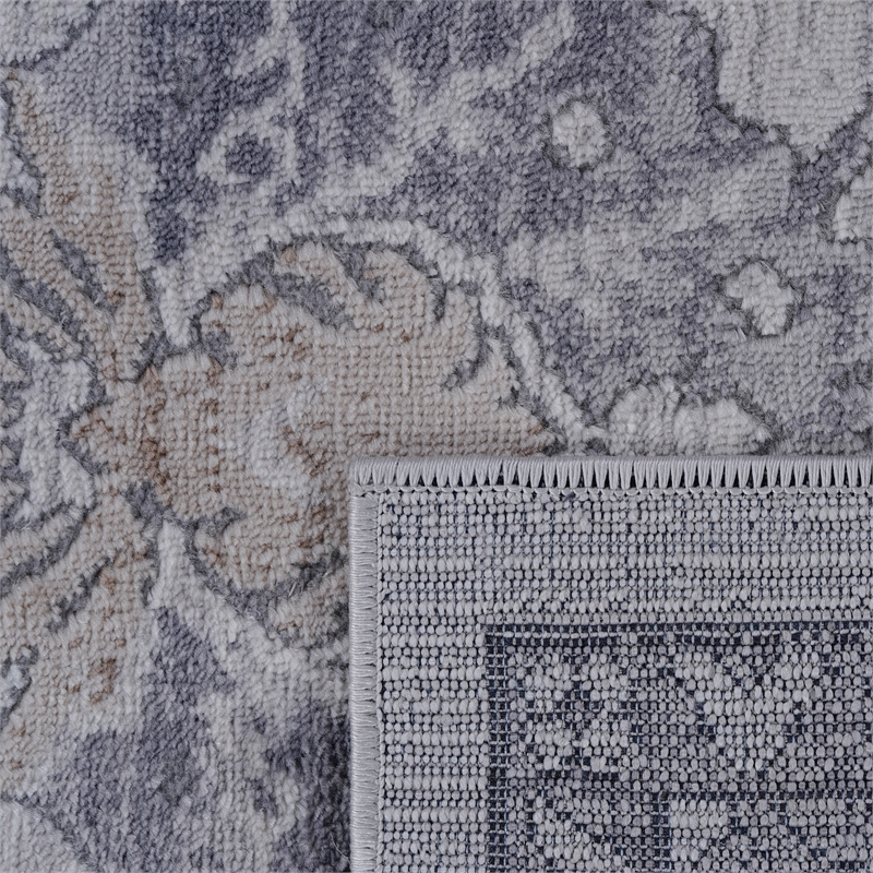 Usak Collection 6' x 9' Sand/Ivory Oriental Distressed Non-Shedding Area Rug