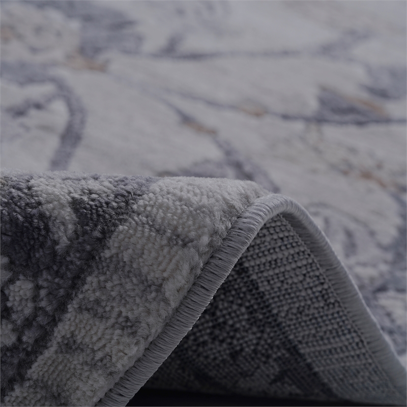 Usak Collection 7' x 10' Sand/Ivory Oriental Distressed Non-Shedding Area Rug