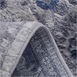 Usak Collection 2' x 8' Blue/Silver Oriental Distressed Non-Shedding Area Rug