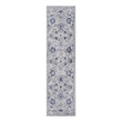 Usak Collection 2' x 8' Blue/Silver Oriental Distressed Non-Shedding Area Rug