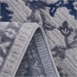 Usak Collection 5' x 7' Blue/Silver Oriental Distressed Non-Shedding Area Rug