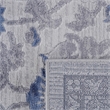 Usak Collection 5' x 7' Blue/Silver Oriental Distressed Non-Shedding Area Rug