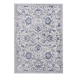 Usak Collection 5' x 7' Blue/Silver Oriental Distressed Non-Shedding Area Rug