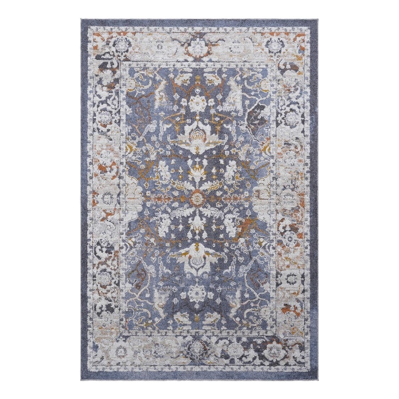 Bunyan Collection Traditional Vintage Blue Area Rug (5'3'' x 7'6'')