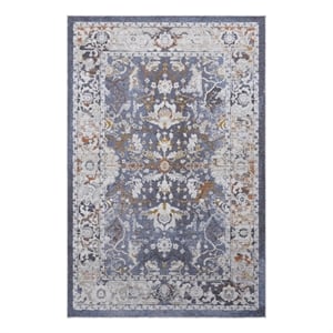 Bunyan Collection Traditional Vintage Blue Area Rug (5'3'' x 7'6'')