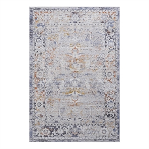 Bunyan Collection Traditional Vintage Ivory/Gray Area Rug (5'3'' x 7'6'')