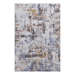 Bunyan Collection Traditional Vintage Ivory/Blue Area Rug (5'3'' x 7'6'')