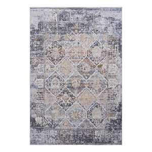 Bunyan Collection Traditional Vintage Gray Multi Size Area Rug (5'3'' x 7'6'')